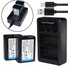 2X NP-FW50 Battery + Charger for Sony NEX3 NEX5 NEX7 SLT-A55 SLT-A37 A5000