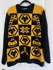 Rare Official Wolves Wolverhampton Wanderers Football Christmas Jumper Size XXL