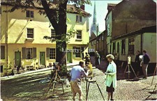 Artists Elm Hill and the Cathedral Norwich Postcard 