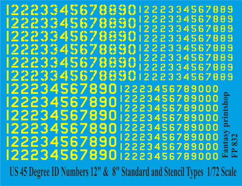 Usa deg numbers 12 - 45, 12"