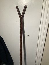 Vintage Handmade Walking Thumb Stick / Hiking Pole Wooden Handle