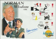 SIR NORMAN WISDOM - SIGNED -1998 "COMEDIANS" FIRST DAY COVER
