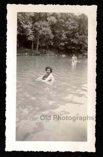 Women woods lake river - women,