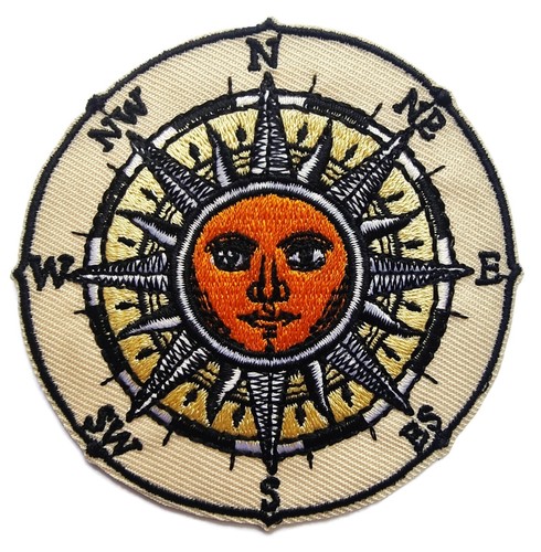 Embroidered patch compass star - embroidered,