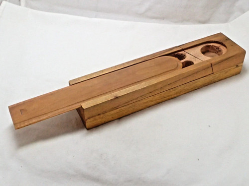 Vintage wooden pencil case box - vintage,