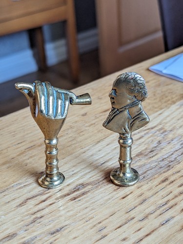 Two vintage brass - two, pipe