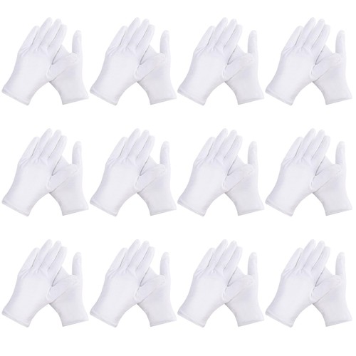 24pcs white gloves pairs - gloves,12,
