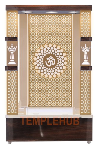 Wooden temple with led lights - temple,