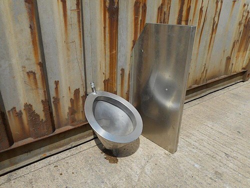 Used stainless steel urinal - steel, &