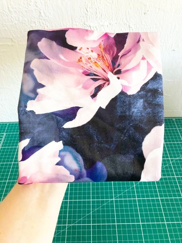 Floral velvet fabric remnant - fabric,