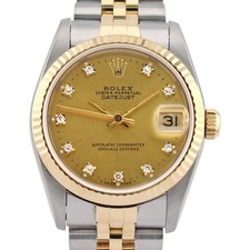 ROLEX Datejust 31mm Midi 68273 Watch - Champagne Diamond Dial - 1994 B&P