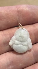 9ct Gold White Jade Buddha