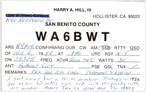 Qsl postcard envelope 1988 - envelope,