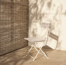 The White Company Acacia Wooden Bistro Chair Folding White Outdoors Garden.