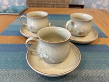 Denby Daybreak 3 x Tea Cups and Saucers