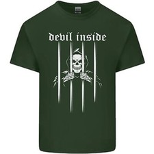 Devil Inside Grim Reaper Satan Skull Gothic Mens Cotton T-Shirt Tee Top
