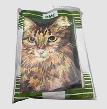 DMC Cat Portrait Tapestry Needlepoint Kit Canvas & Wool Yarn - Stitch