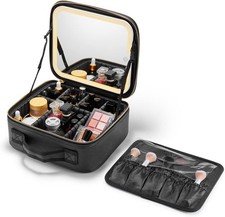 Makeup Bag with LED Mirror Vanity Case Beauty Box Make up Travel Cosmetic Bag UK