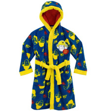 BOYS GIRLS FIREMAN SAM SOFT COSY HOODED FLEECE DRESSING GOWN ROBE AGE 6 - 7 NEW