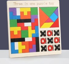 Colorful 3 in 1 Wooden Tangram