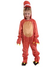 Red T-Rex Dinosaur Costume Kids Boys Girls Halloween Dress Up Inc Tail and Claws