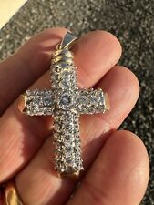 9ct Gold Cross - Stunning Large CZ Set Piece Fully Hallmarked 