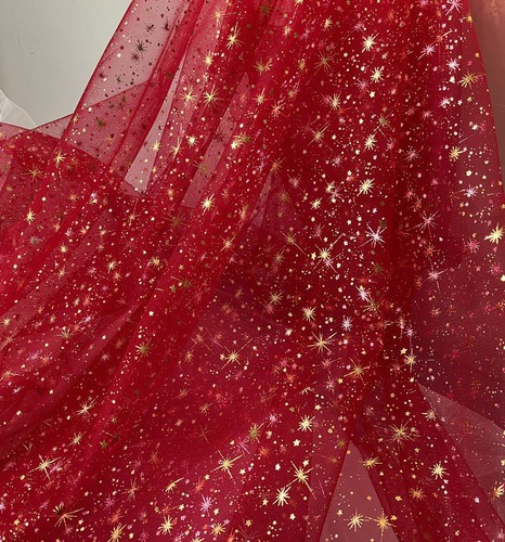 Shiny star sheer lace - shiny, mesh