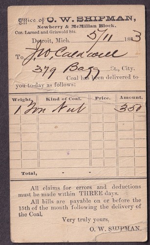 May 1883 postal - o, w