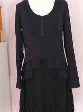 Lauren Vidal Womens Black Designer Dress with Pockets UK L NWT