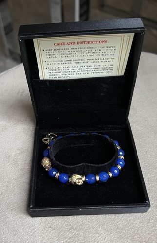 Blue beaded indian bracelet - blue,