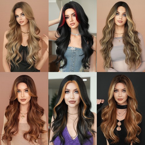 Long wavy wig synthetic - wavy,