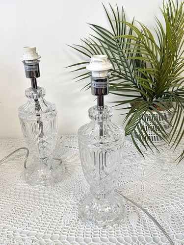 Pair vintage cut glass - of,