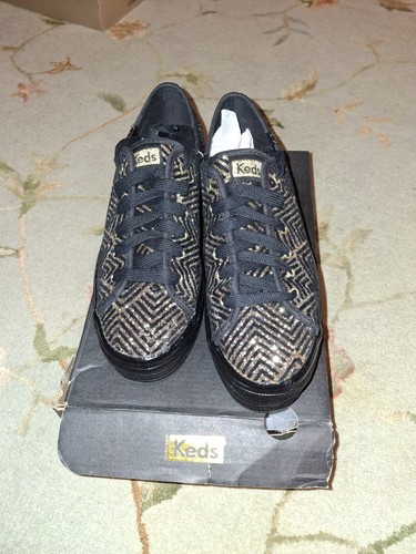 Keds black and gold platform - black,
