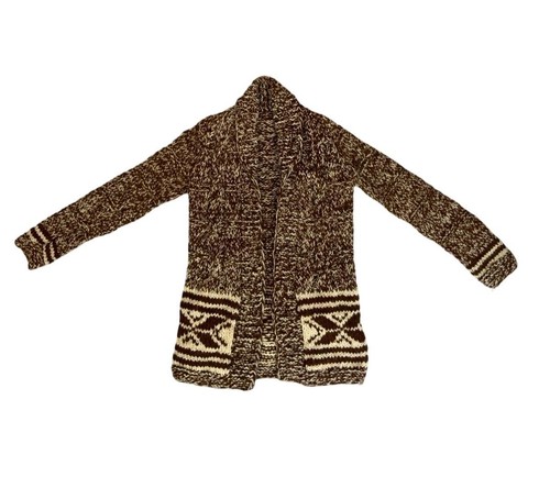 Vtg 70s brown handknit ladies - brown,