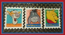 Fridge Magnets - Walt Disney World  Postage Stamp  POOH TIGGER EEYORE VINTAGE