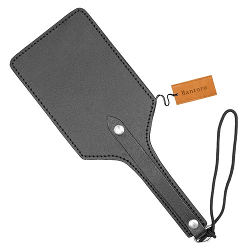 Black leather spanking paddle - leather,