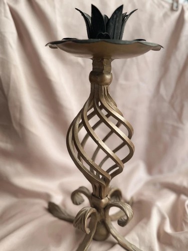 Vtg metal candlestick holder - vtg,