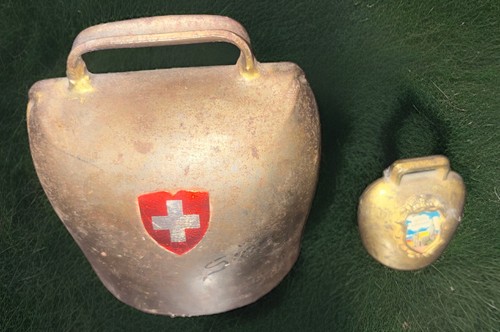 Vintage swiss style cow bell - cow,