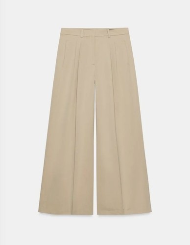 Zara pleated wide leg - pleated, beige