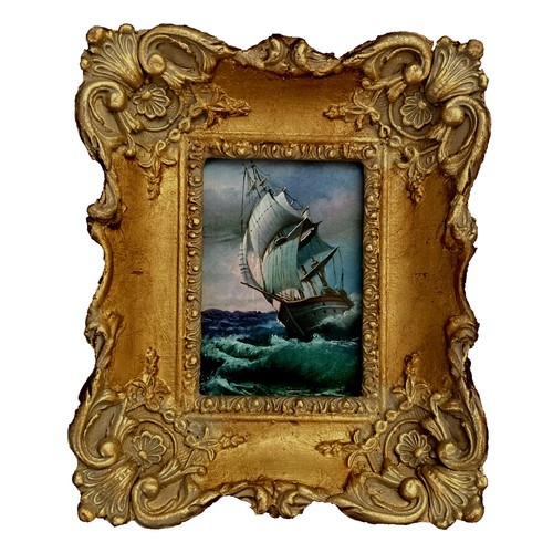 Framed rough ocean - framed,