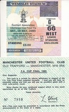 TICKET: FA CUP FINAL 1985 Manchester United v Everton + MUFC receipt voucher
