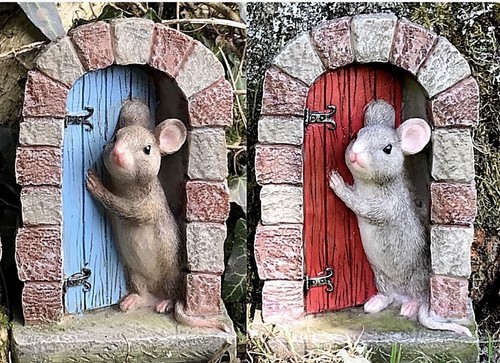 Set mice doorway resin - set, of