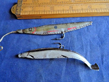2X VERY EARLY VINTAGE SANDEEL FISHING LURES (1 IS ALLCOCK RETAILED)