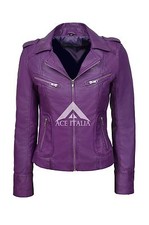 Ladies Leather Jacket PURPLE