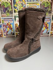 LADIES WOMENS ROCKET DOG SLOPE SUEDE FUR WINTER BOOTS BROWN UK6