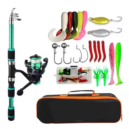 Fishing pole set full kits - pole,