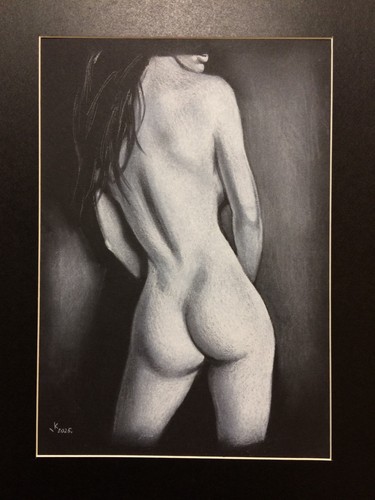 Original art drawing nude noir - art,
