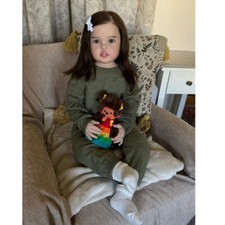 30in Finished Reborn Doll Art Toddler Girl with Hand-Rooted Hair Collect Gifts