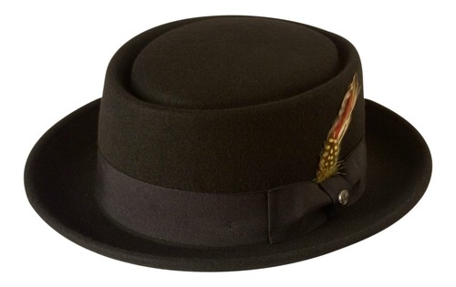 Black pork pie - black, hat
