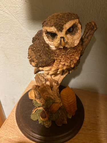 Mounted owl ornament figurine - owl,